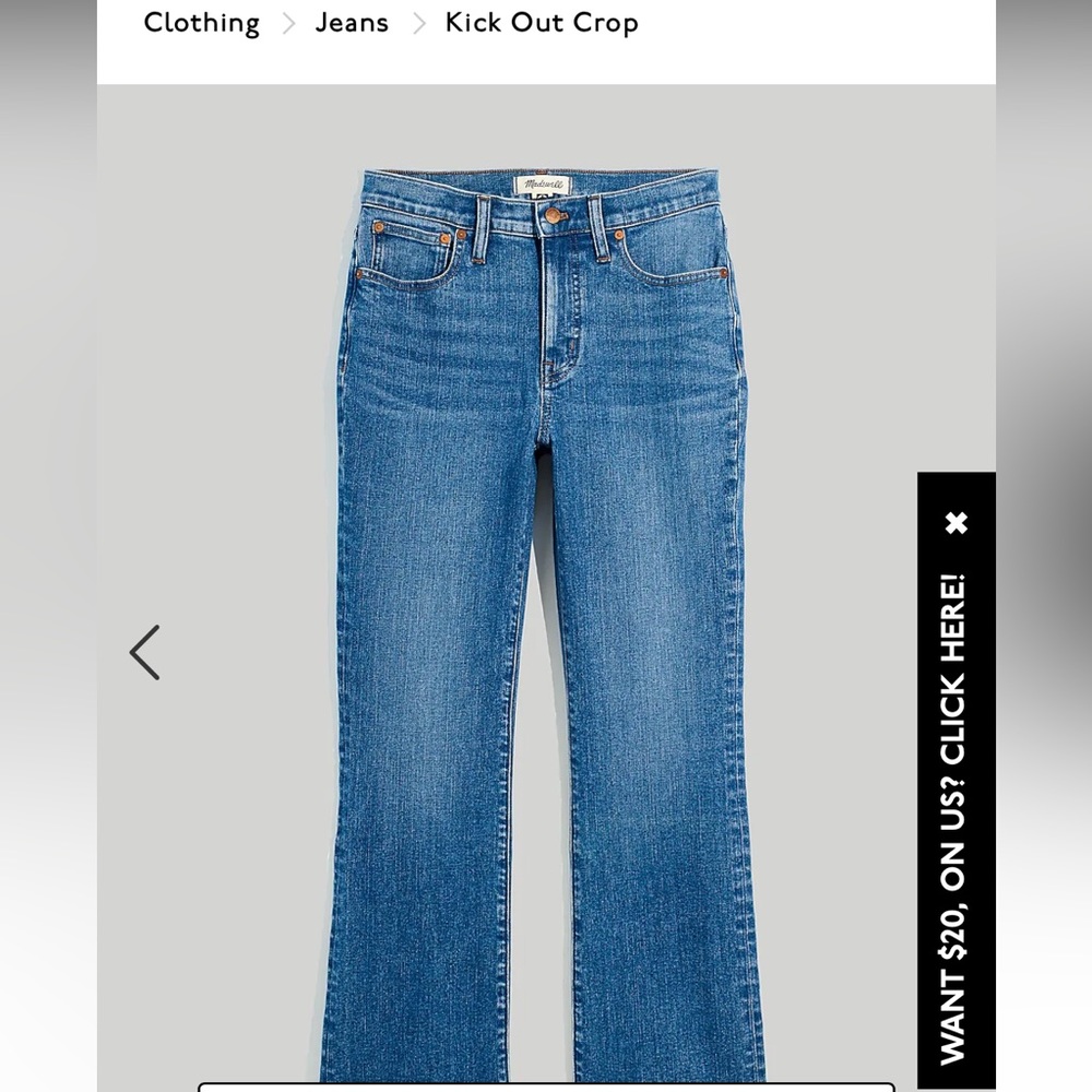 Madewell KICK OUT CROP JEANS IN CHERRYVILLE WASH: RAW-HEM EDITION